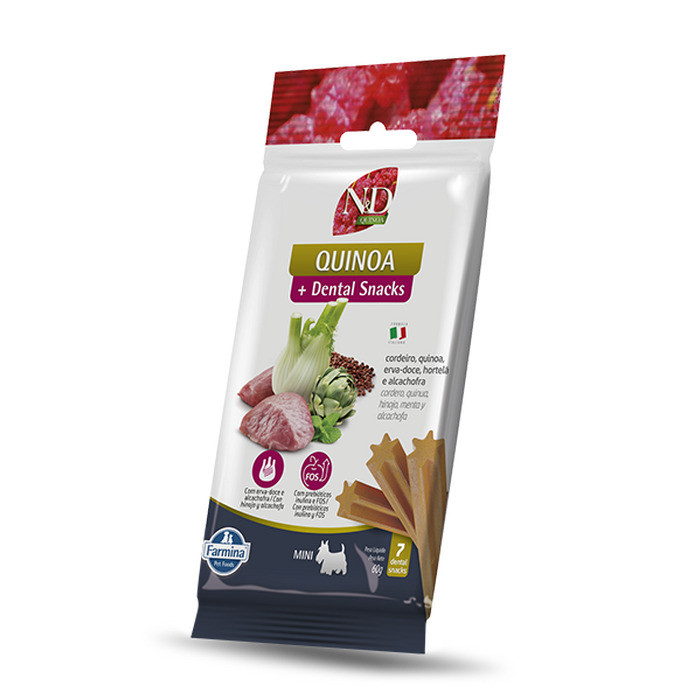 SNACK ND QUINOA CÃO HORTELA CORDEIRO MINI 60G