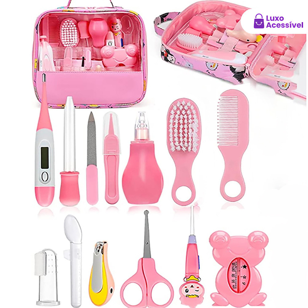 Kit Prático para Recém-Nascidos (13 Peças) com Higiene de Unhas (5 Peças)
