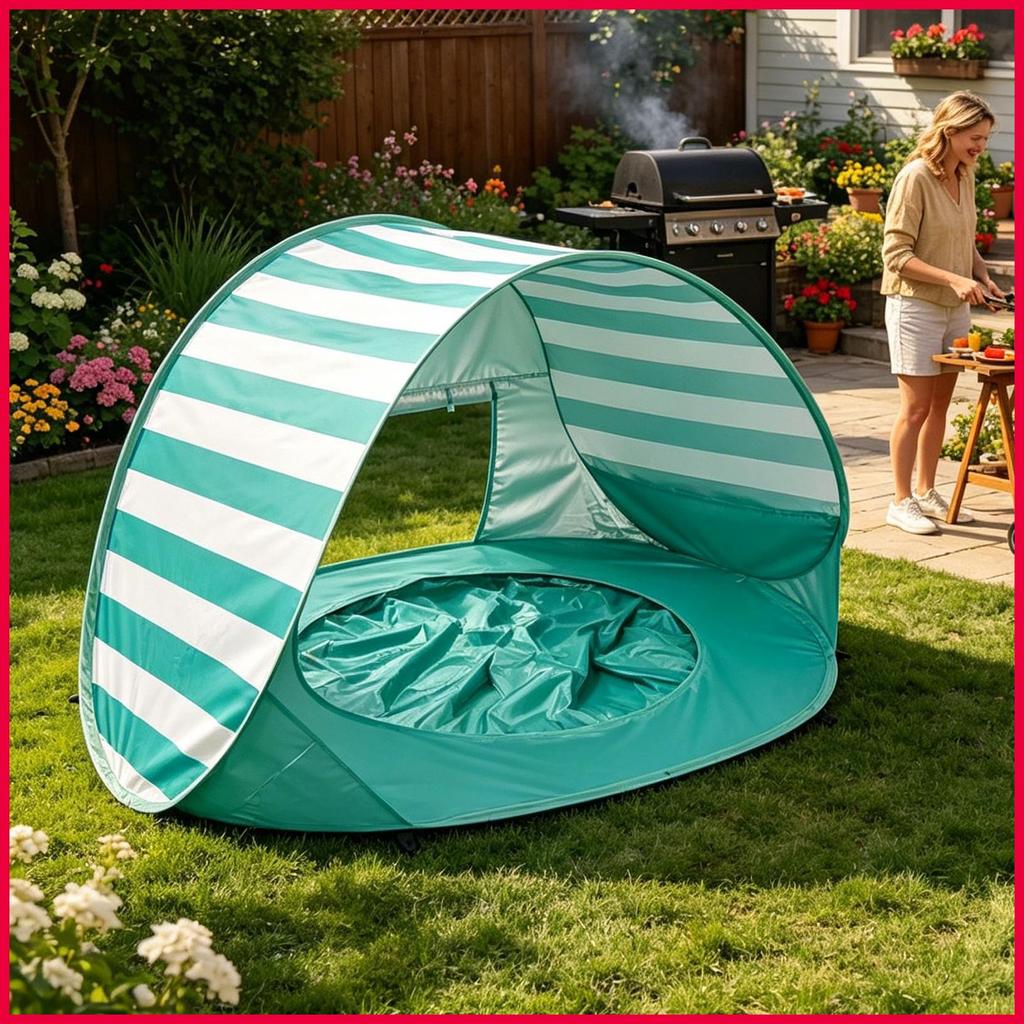 Tenda De Praia Portátil Com Piscina Mini Proteção UV Barraca De Sombra Ao Ar Livre Para Viagens De Férias wonabr