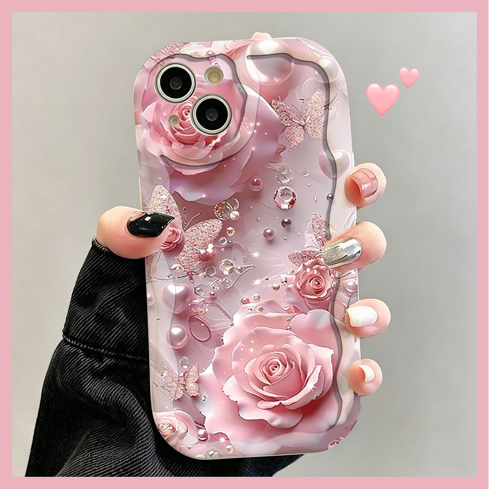 NUCA！Luxo Rosa Capa Capinha Para Samsung Galaxy A03 A04E A05 A06 A12 A13 A14 A15 A16 A23 Silicone Normal Anti-Queda