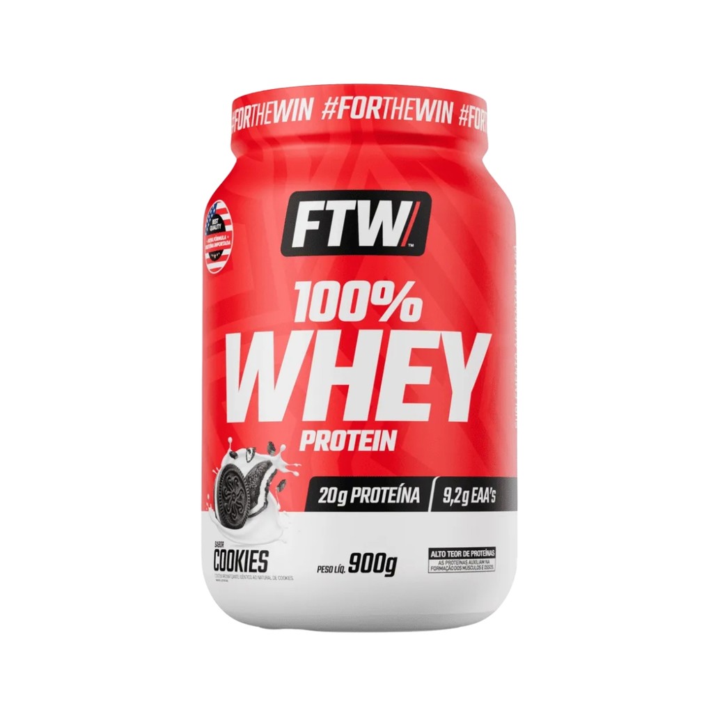 Whey Protein 100% Sabor Cookies 900g - FTW