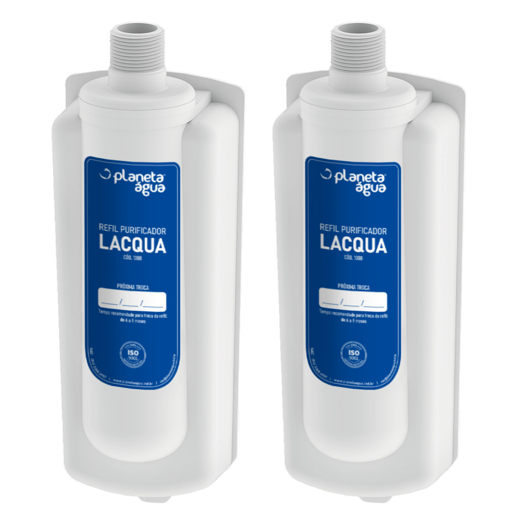 Kit 02 Refil Compativel P355 Lacqua  Purificador Água Latina Pa335 Pa355 Xpa375 Puritronic Puriice