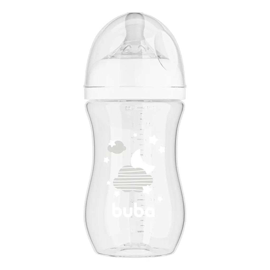 Mamadeira Easy Flow Nuvem 270ml Anticólica Cor Branco - Buba