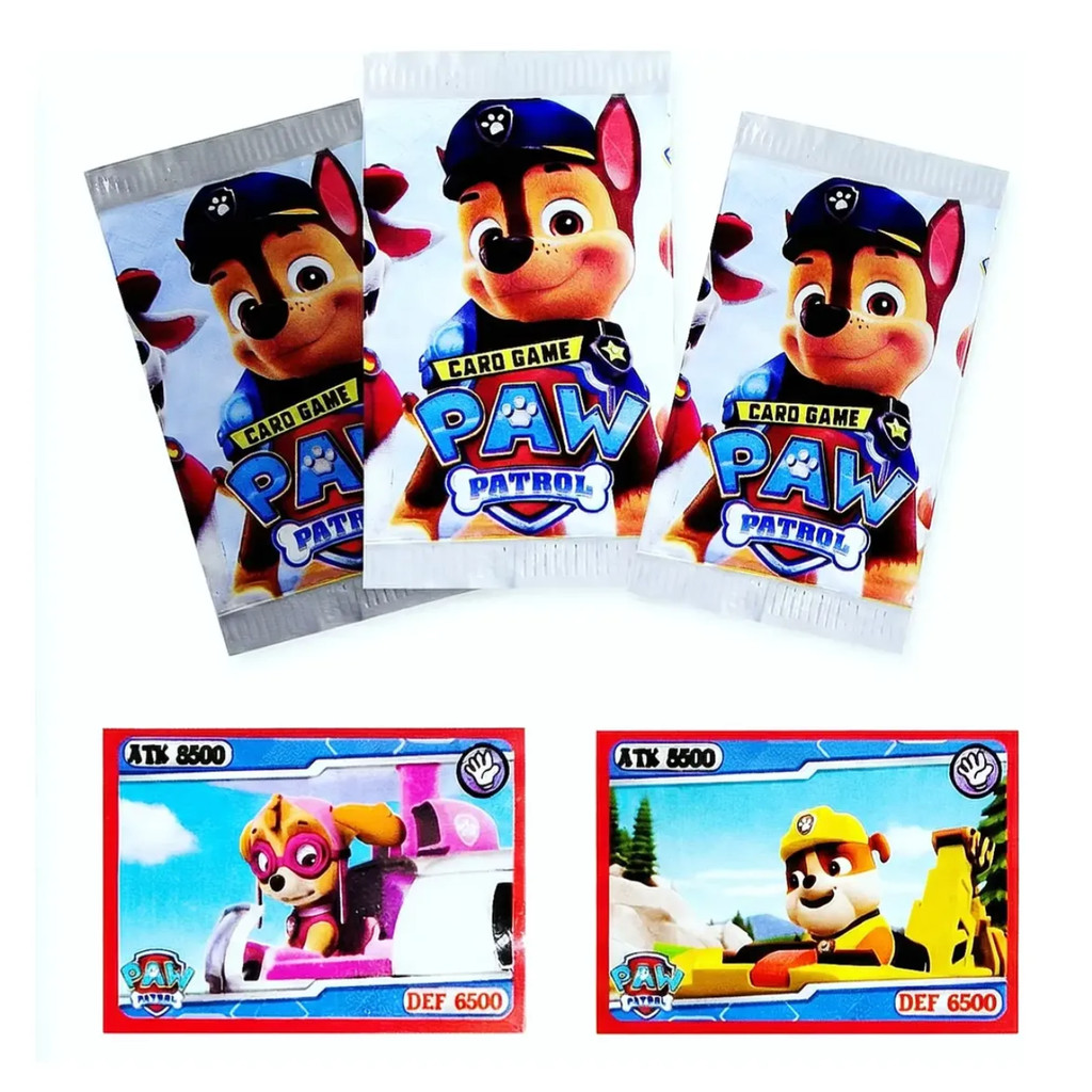 Kit 200 Cards Patrulha Canina Figurinha Infantil 50 Envelopes Lacrados Bate Bafo