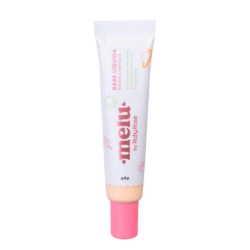 Base Líquida Média Cobertura C02 Melu By Ruby Rose 25g