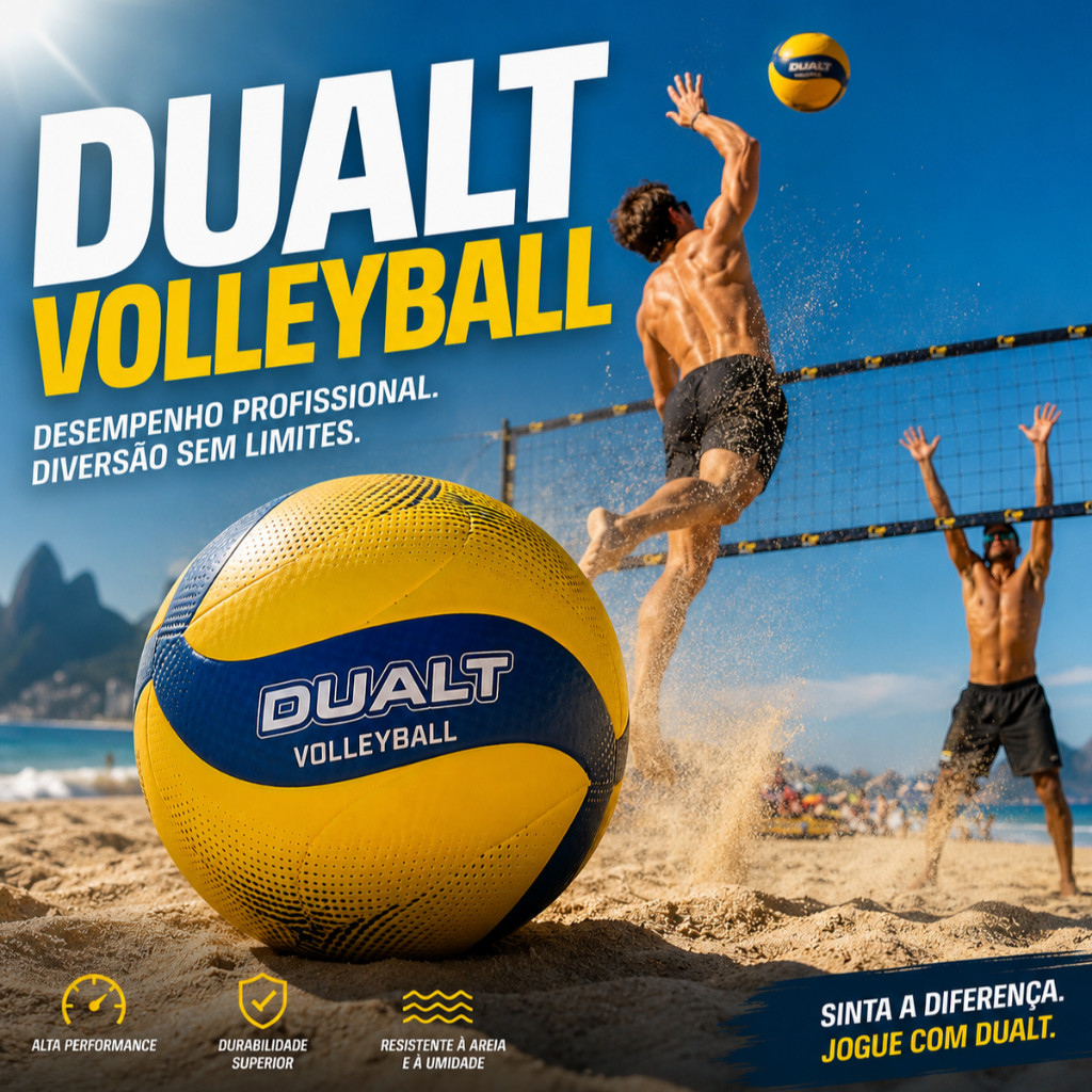Bola de Vôlei Profissional Praia Quadra Oficial Resistente Areia Alta Performance Toque Macio