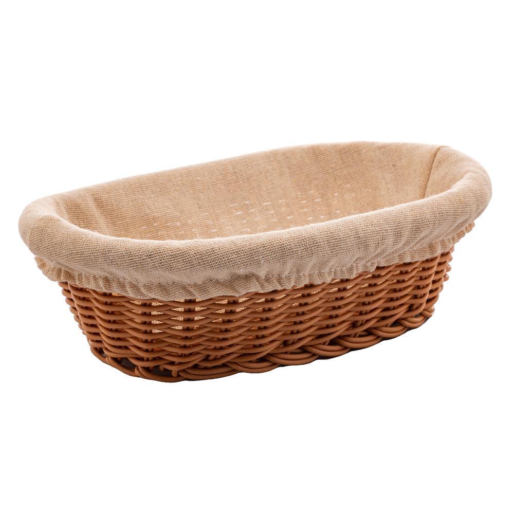 Cesta Oval com Forro Lyor de Rattan Plástico 24cm