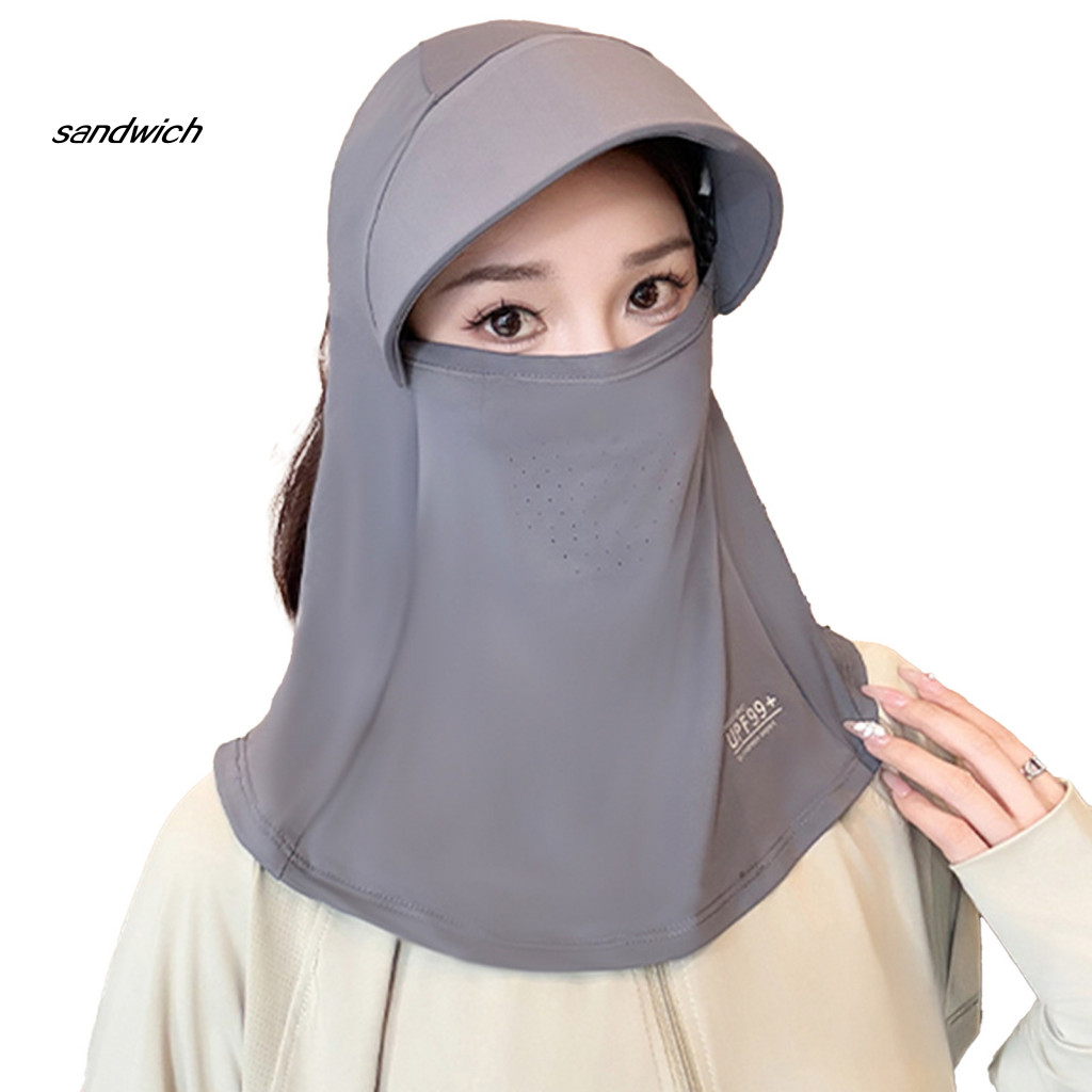 Neck and Face Sun Cover Protection Mask Full with Ear Straps Breathable Lightweight Elastic Ice Silk Sunscreen for Outdo