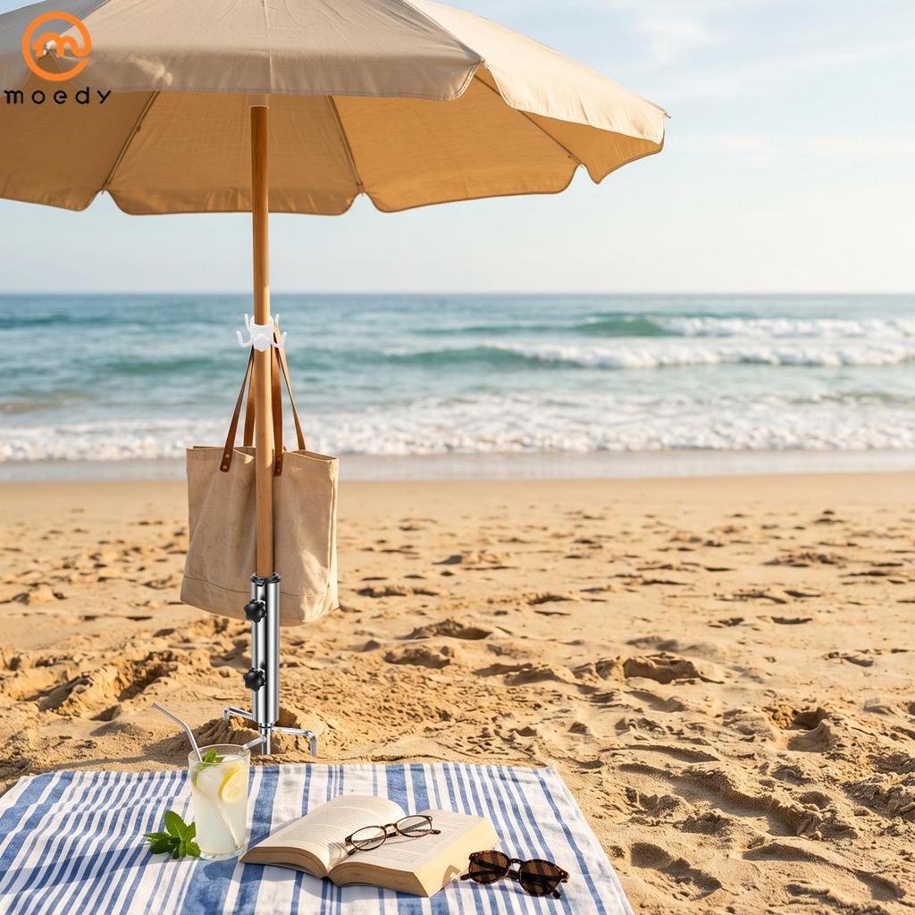 Âncora À Terra Para Guarda-Chuva Suporte Com 4 Peg Metal Pico Sol Ao Ar Livre Praia Grama Areia SHOPSKC1042