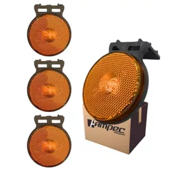 Kit 4 Lanterna Lateral LED Carreta Caminhão Lanterna Lateral Randon Guerra Librelato Facchini Suporte Amarela P 65mm