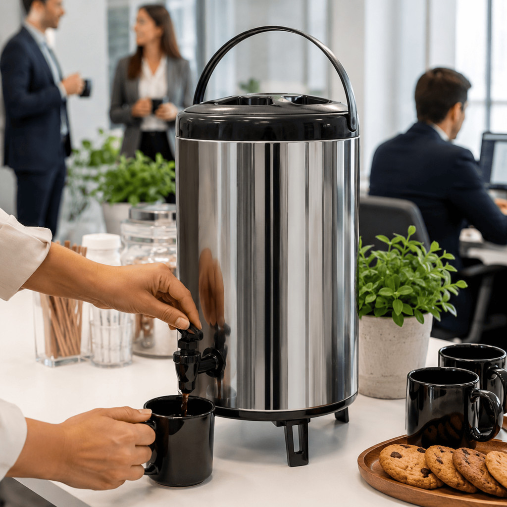 Botijão Térmico 12 Litros Inox Profissional Café Torneira Dispenser Bebidas Quen