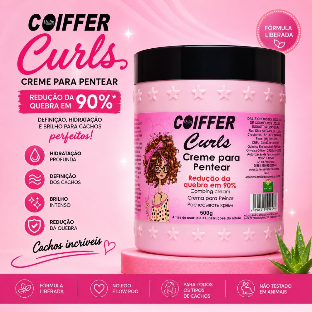 Detalhes do Creme de Pentear Curls 500g Hidratação E Definição Coiffer