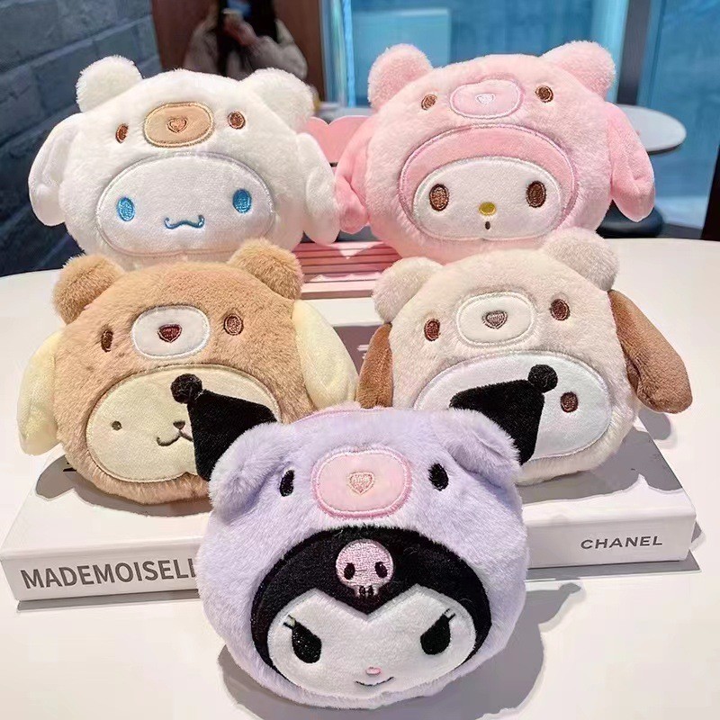 Urso de Pelúcia My Melody, Chaveiro, Pingente, Mini Boneca de Desenho Animado, Ornamento, Boneca de Pelúcia Kuromi