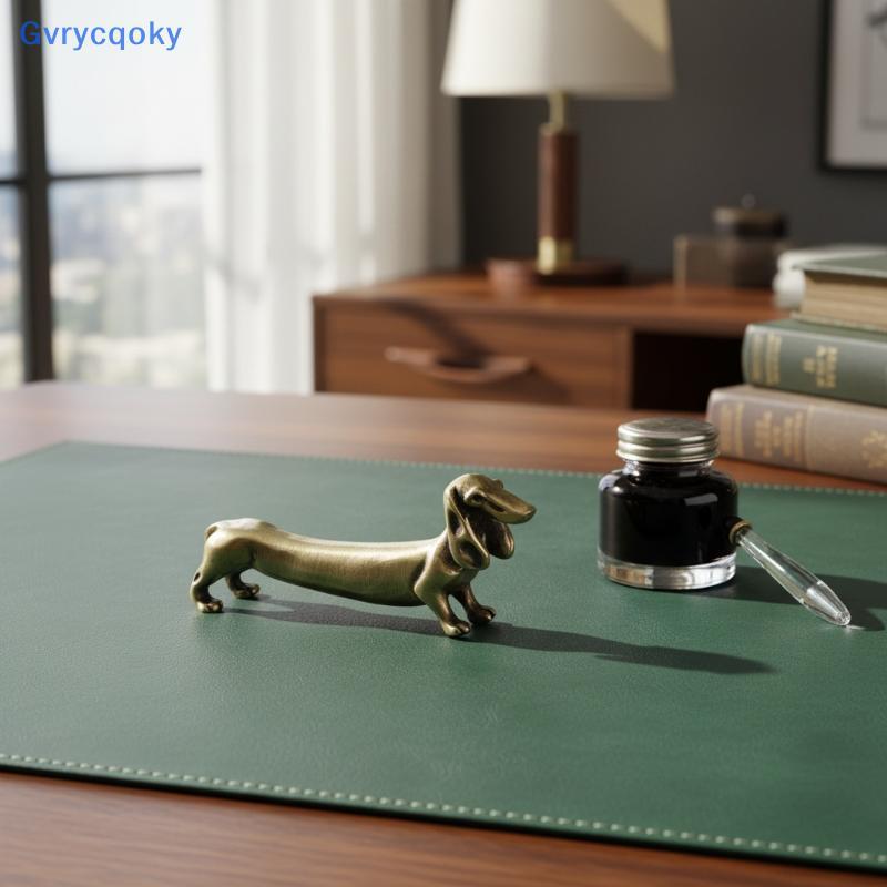 Gvrycqoky Estátua De Dachshund De Cobre Puro Vintage Salsicha Cão Estatueta De Bronze Animal Decoração De Mesa Retro Par