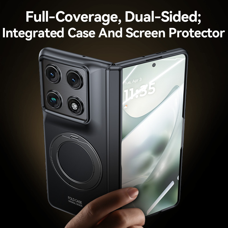 Capa Para Motorola razr fold Moto 5G Processo De Pulverização De Óleo Proteção Do Eixo Central 360 ° Tampa Suporte De Ro