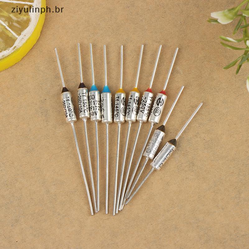 ziyulinph 10PCS Fusível Térmico De Metal 10A 15A 250V Temperatura 142 ° 150 172 185 216 Para Panela Elétrica De Arroz BR
