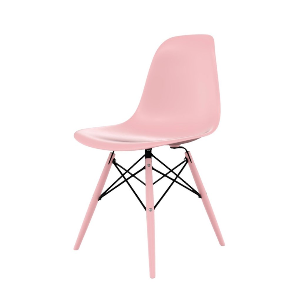 Cadeira para Sala de Jantar Eames PP Dsw Inj Rosa Rosa