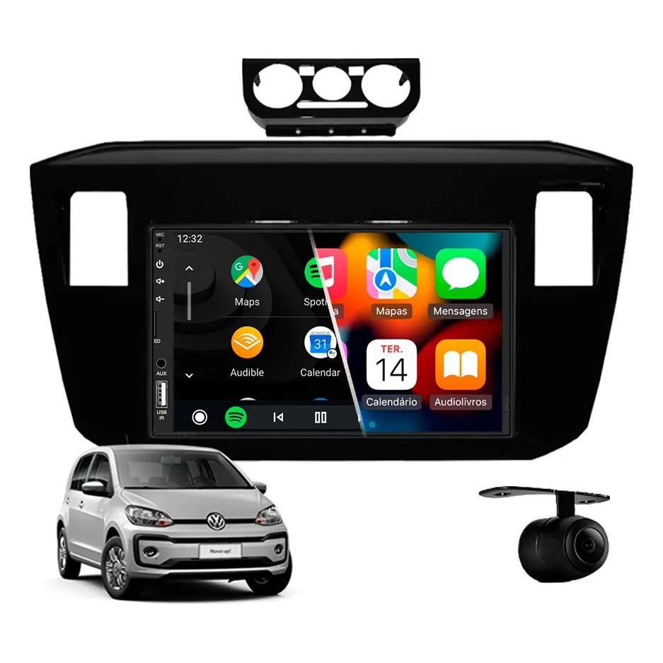 Central Multimídia Carplay Volkswagen Up 2018 À 2021
