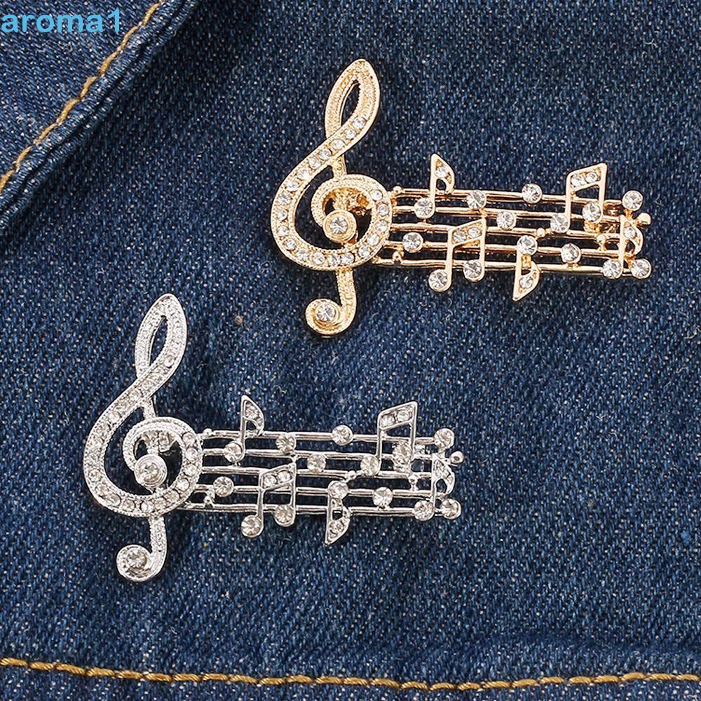 AROMA1 Instrumentos Musicais Broche Guitarra Trombone Harpa Exclusiva . Mini De Partitura Musical Fofo Para Meninas Diár