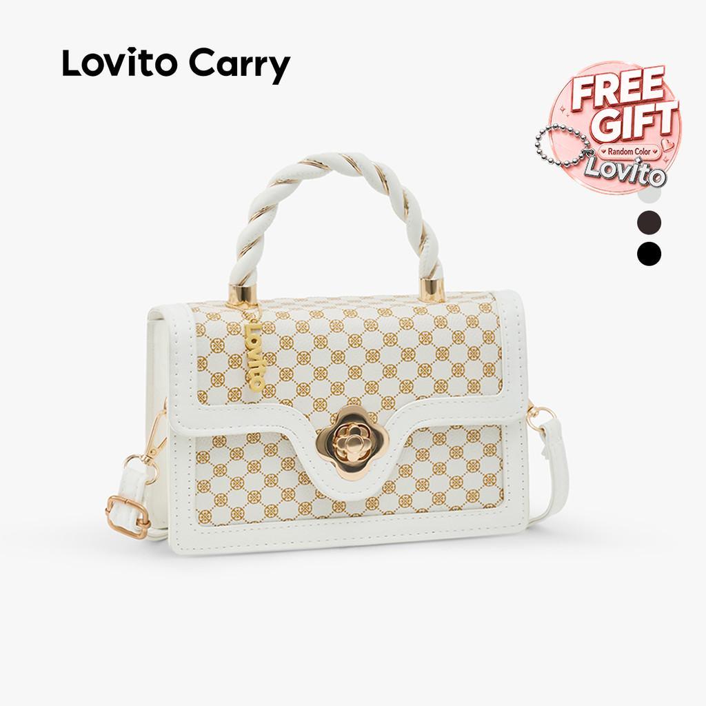 (Lovito Carry) Elegante Bolsa de Ombro Pequena Presbiopia Preta Bolsa de Ombro P
