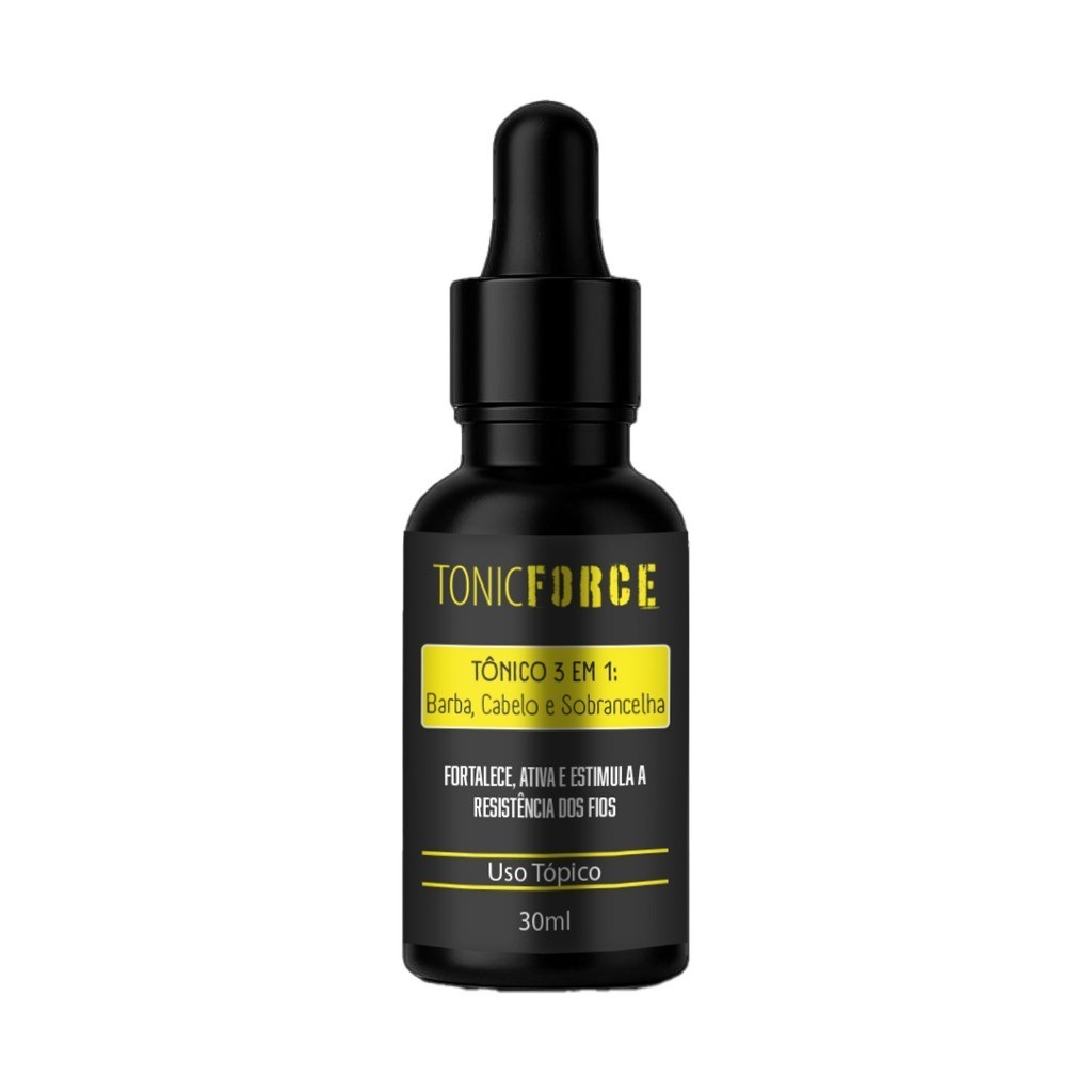 TonicForce 3 em 1 – Barba, Cabelo e Bigode | Fortalece e Estimula os Fios | Uso Tópico 30ml