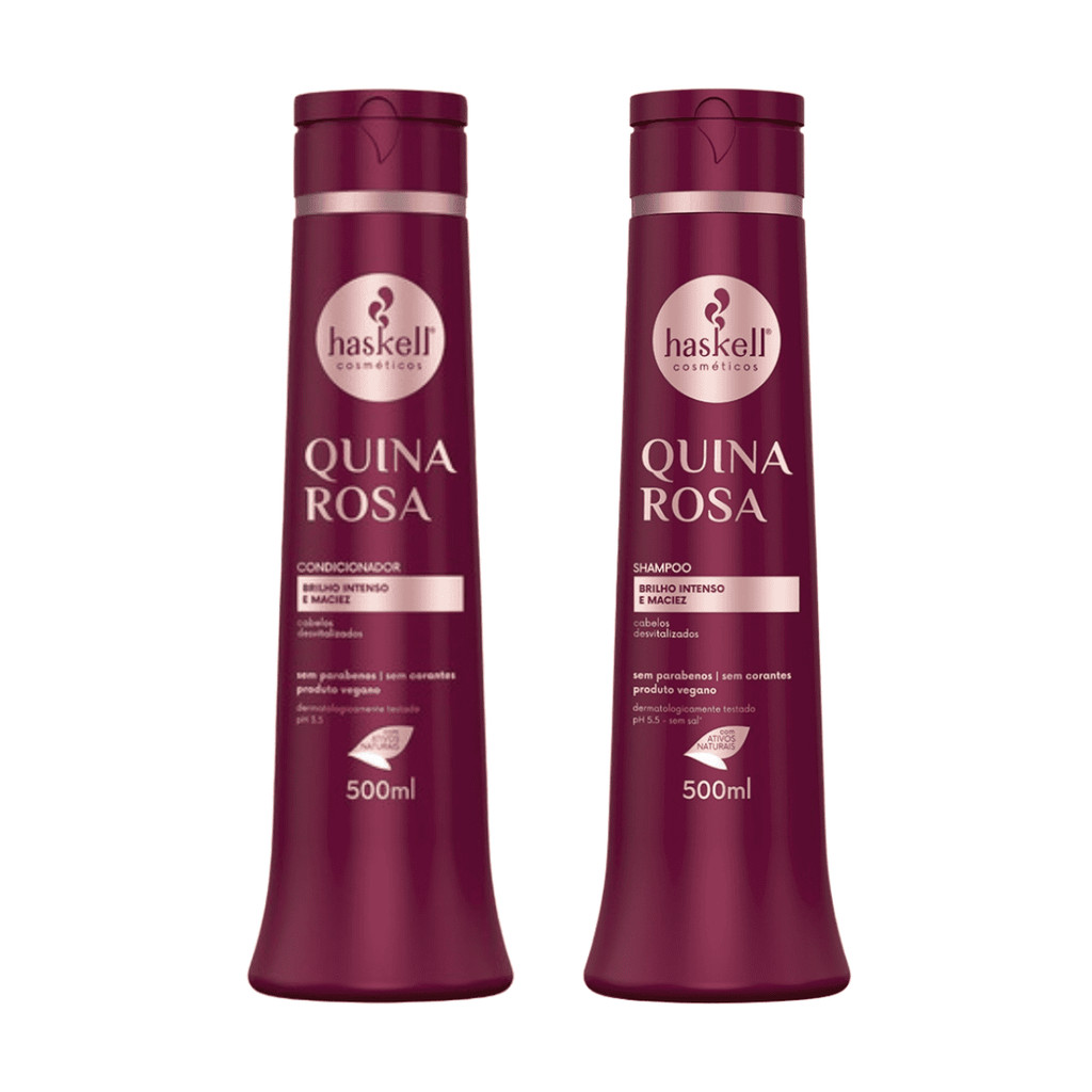 Kit Shampoo, Condicionador - Quina Rosa 500ml Haskell