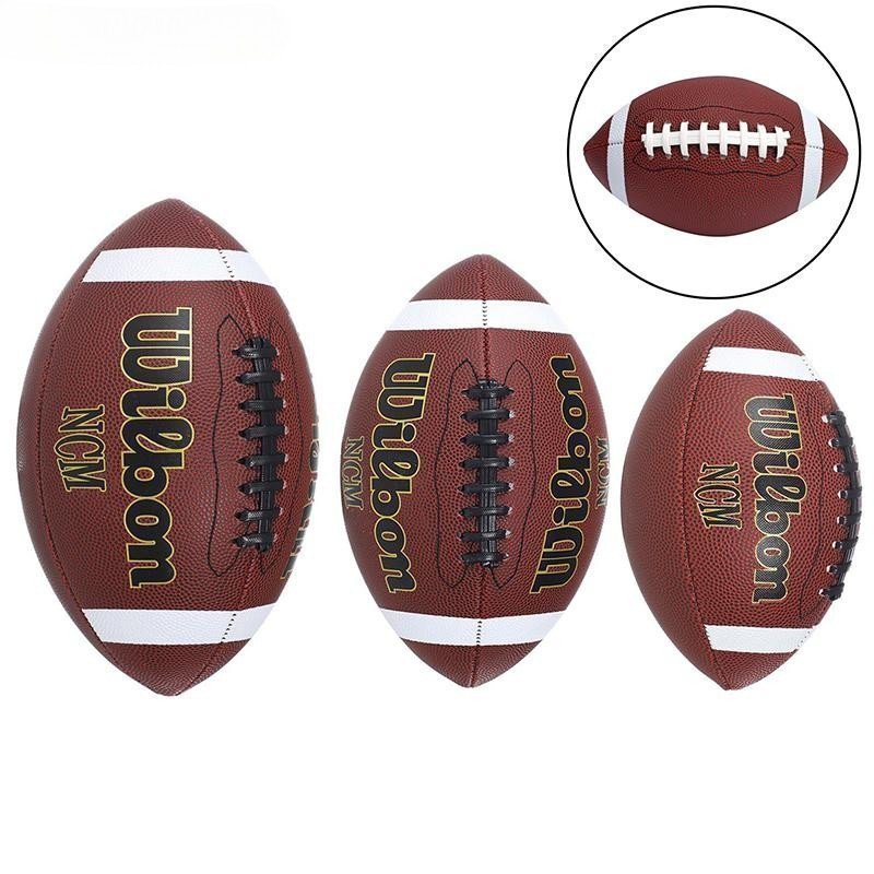 Detalhes do Bola de futebol americano decorativa com padrão de bola de rugby, tamanhos 3, 6, 9, adequada para treinos e jogos de adu