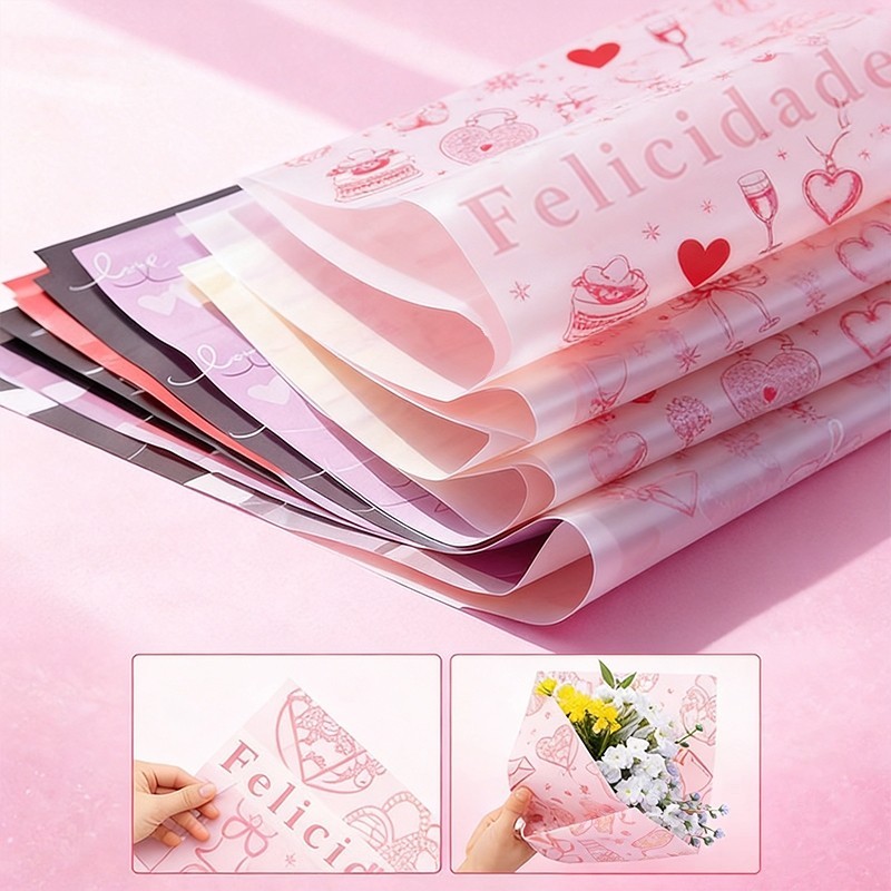 KIT 20/40 Unidades Papel Para buquê de Flores e Buquês Impermeável Aromático