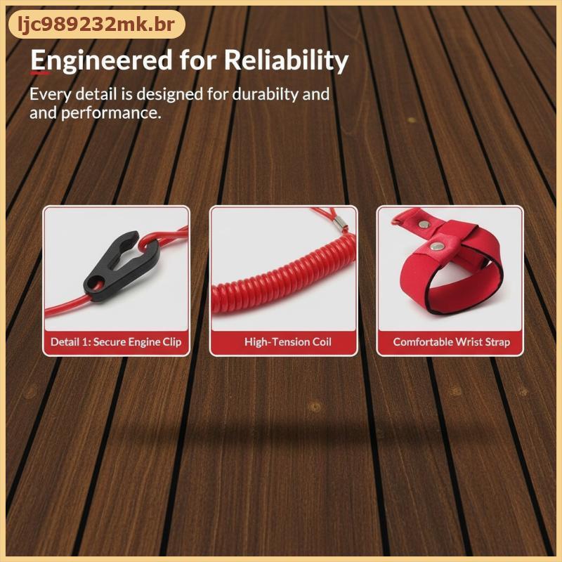 [MYBR] Cordão Jet Ski Kill Switch Com Elástico Enrolado Alça De Pulso Ajustável Para Esportes Aquáticos [WELL]