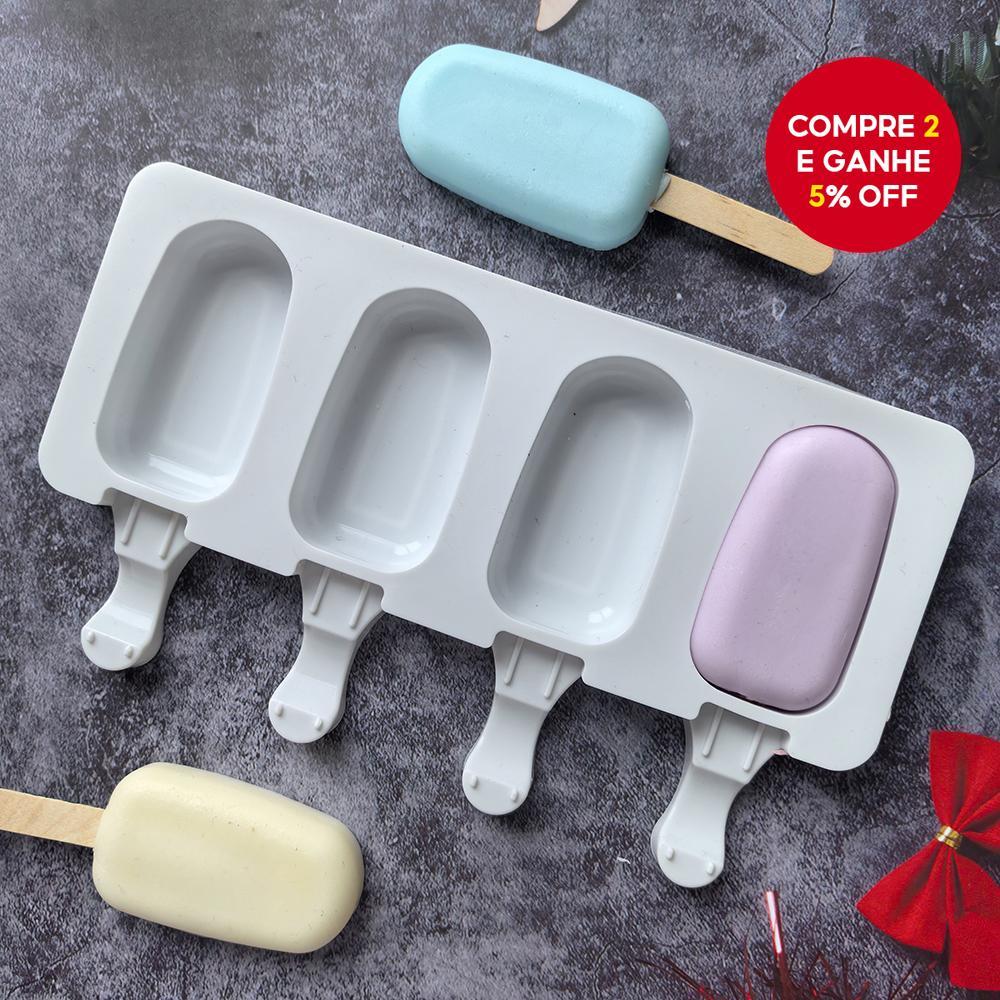 1pc Molde de Silicone para Sorvete Oval - Molde para Picolé de Chocolate e Pudim - Ferramenta para Confeitaria (Sem