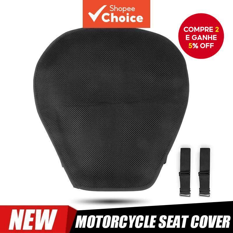 Almofada de Assento Antracite para Moto em Favo de Mel, Antiderrapante, Respirável, Universal, Capa de Assento Frontal