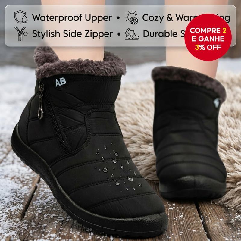 Mulheres Inverno Botas De Neve À Prova Dwaterproof Água Quente Pelúcia Tornozelo Sapatos Moda Casual Ano Novo 2026