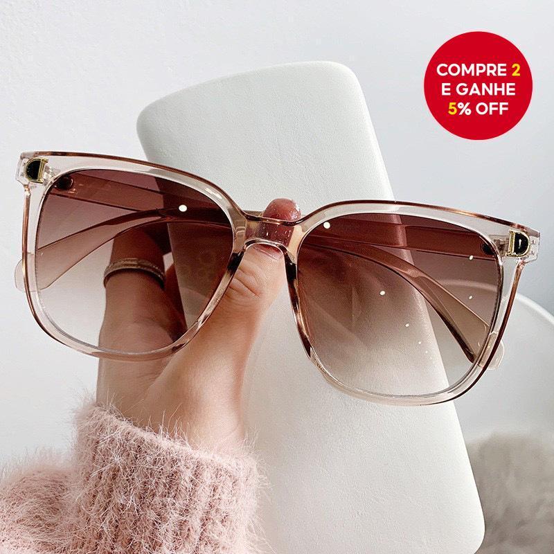 Óculos de sol retrô femininos com armação completa estilo K, lentes degradê, proteção UV e versatilidade.