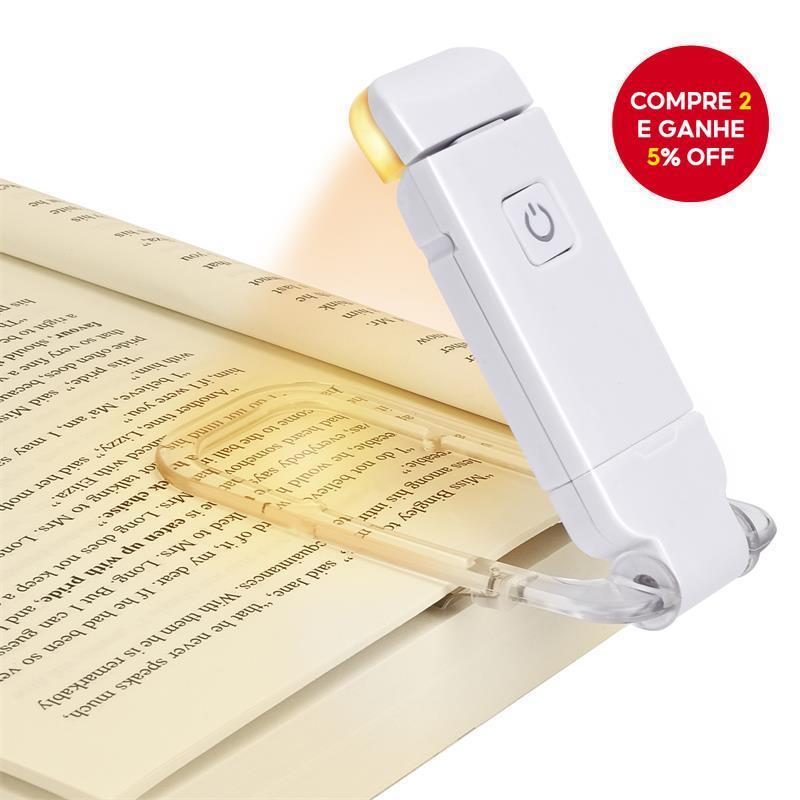 Clipe De Luz Para Livro De Leitura Com Brilho Ajustável USB Proteção Os Olhos Marcador Portátil LED