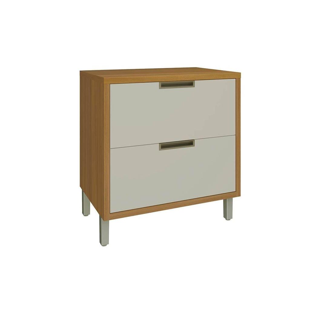 Balcão de Cozinha Imperatriz c/ 1 Porta e 1 Gaveta c/ Tampo 80cm Freijo/Off White - Nesher
