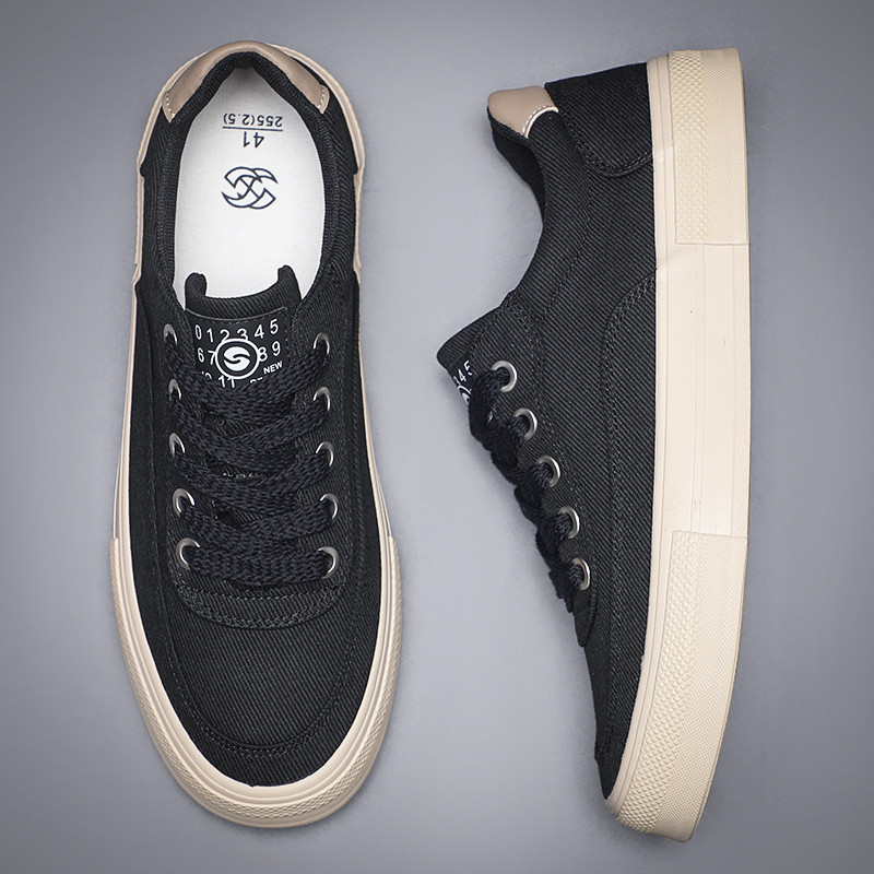 Piscando sapatos de lona masculinos outono novo estilo respirável Retro sapatos masculinos na moda sapatos de moda baixo