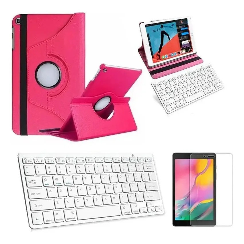 Premium Capa/teclado/pel Para Galaxy Tab A Sm T290/t295 8  Rosa . .