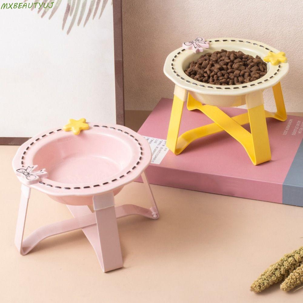 Tigela De Cerâmica Para Gatos MXBEAUTYUJ , Água Comida De Gato Com Proteção Anti-Vômito Pescoço , Dispensador Antiderrap