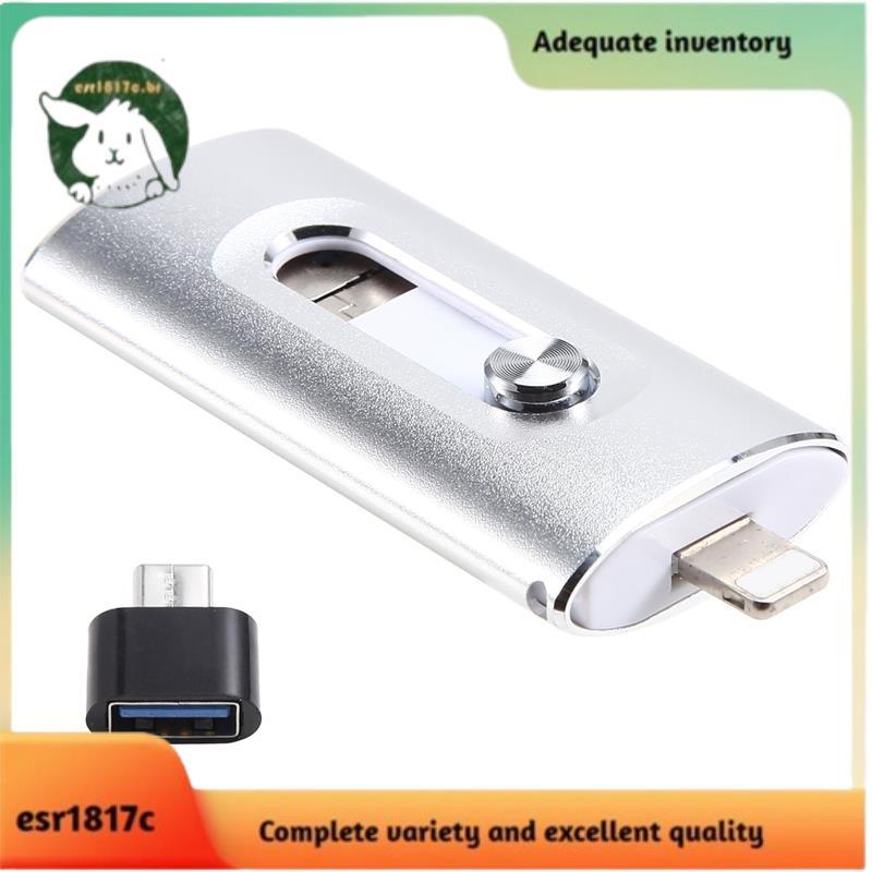 Adaptador USB Varas De Alta Velocidade Pen Drive De Armazenamento Externo 64GB Push-Pull Tipo Flash Prata