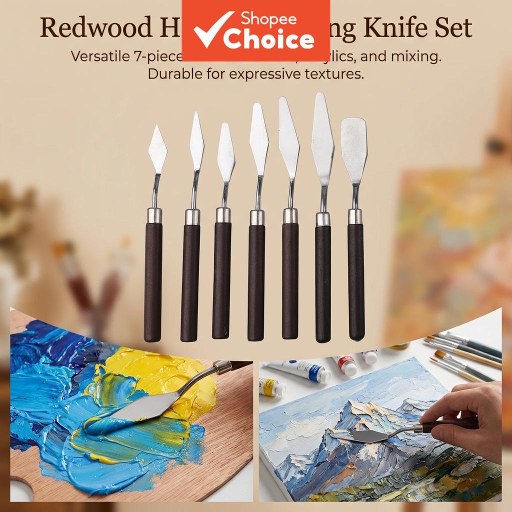 Conjunto de Raspadores de Plástico para Pintura a Óleo e Acrílica - Ferramenta de Arte com Cabo Ergonômico e Bordas