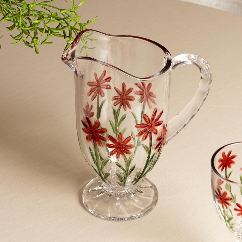 Jarra Red Flower 1,3L Vidro