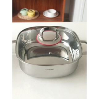 Pode servir panela de sopa quadrada 18/10 panela de guisado de aço inoxidável espessada moldagem de uma peça 24cm fogão 