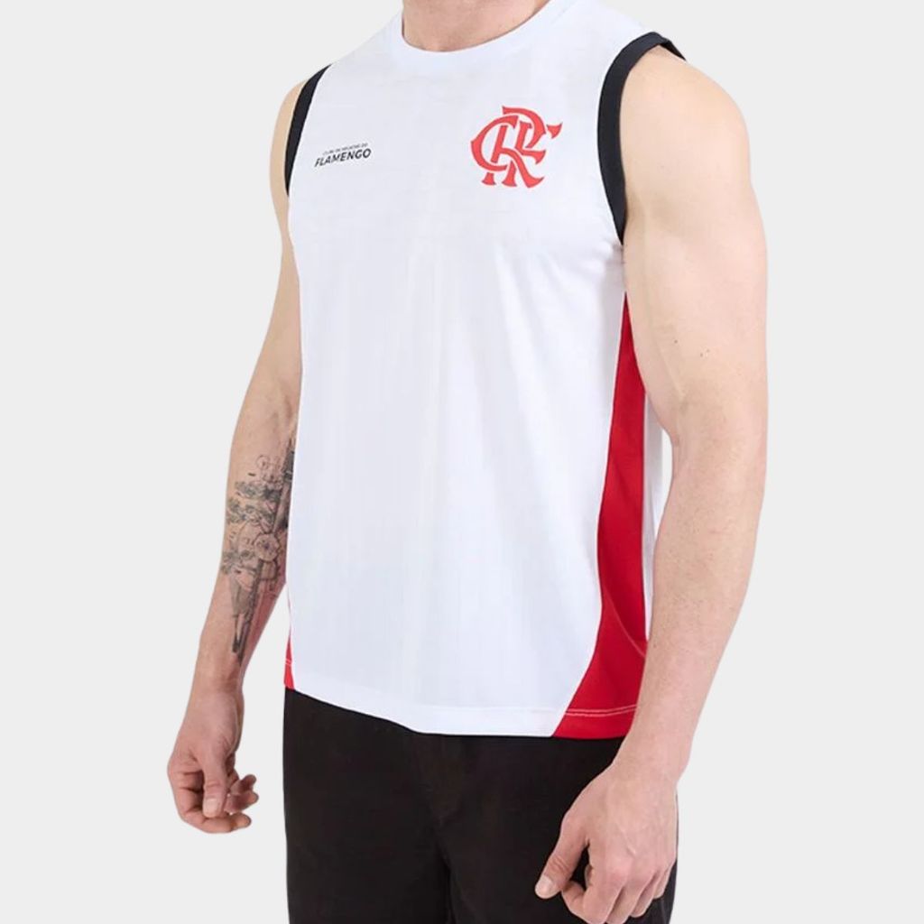 Regata Flamengo Estalo Masculina - Branco e Vermelho