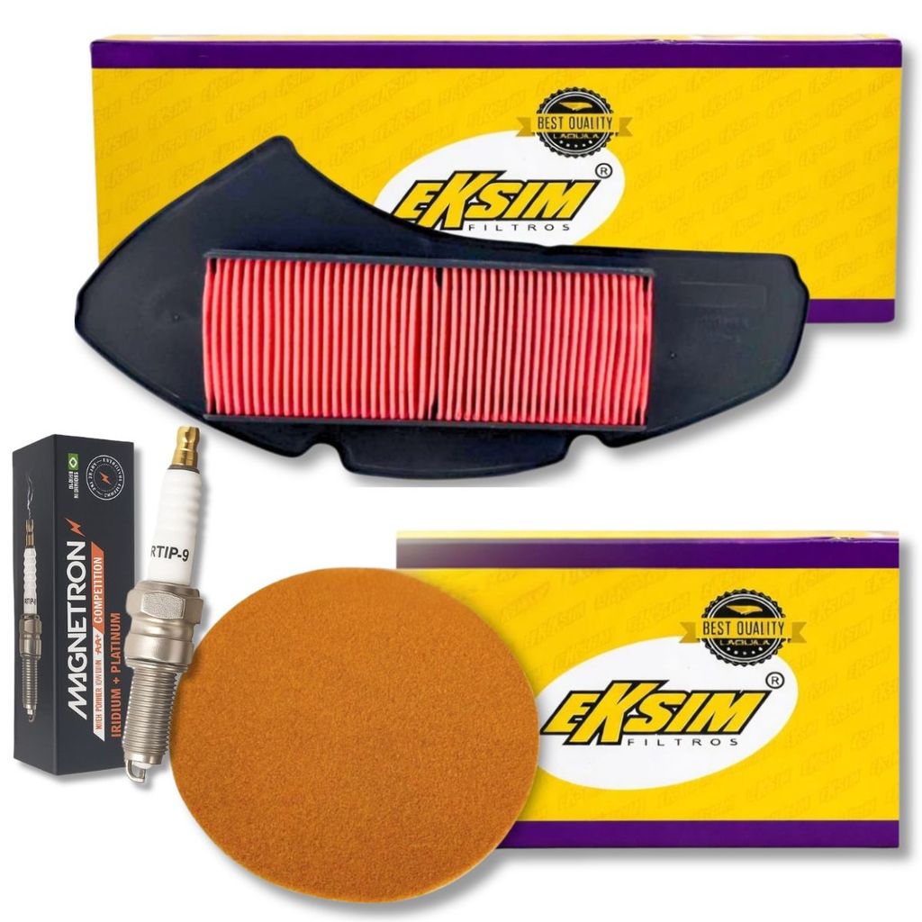 Kit Filtros + Vela Iridium Nmax 160 2017-2020 Filtro de Ar + Filtro do Cvt