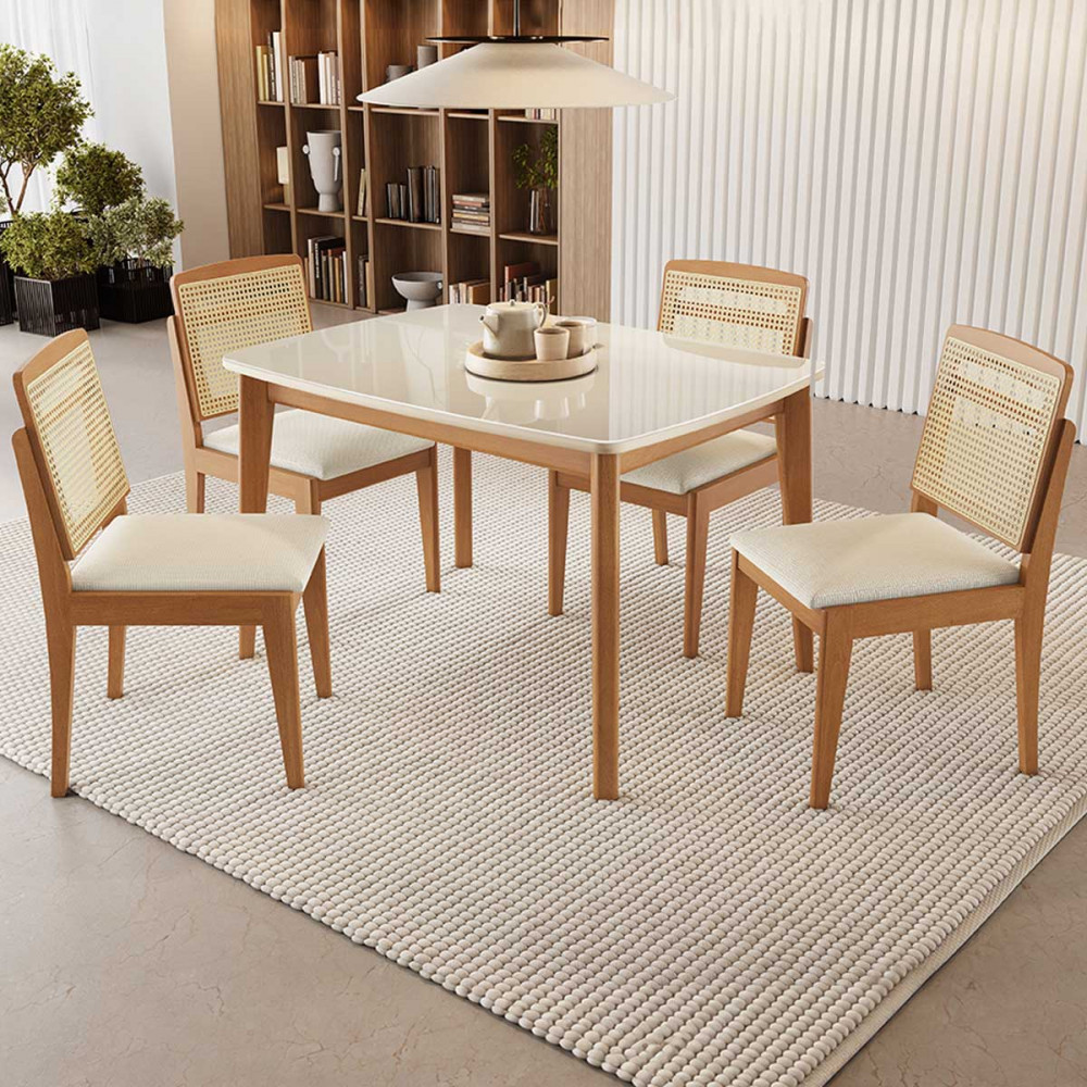 Conjunto Mesa Condessa 120x90 4 Cadeiras Marquesa