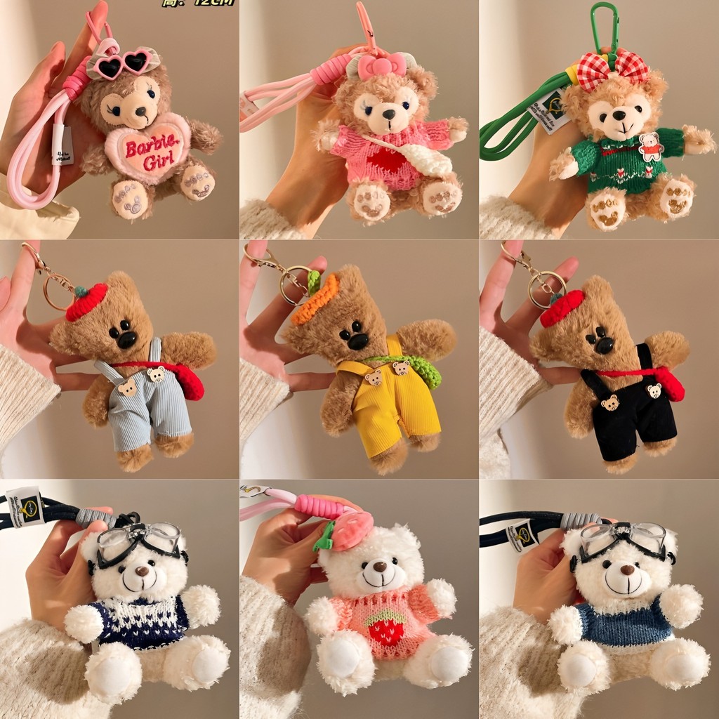 Requintado pequenos presentes evento de exposição Shirley rosa chaveiro pingente boneca de pelúcia saco pingente acessór