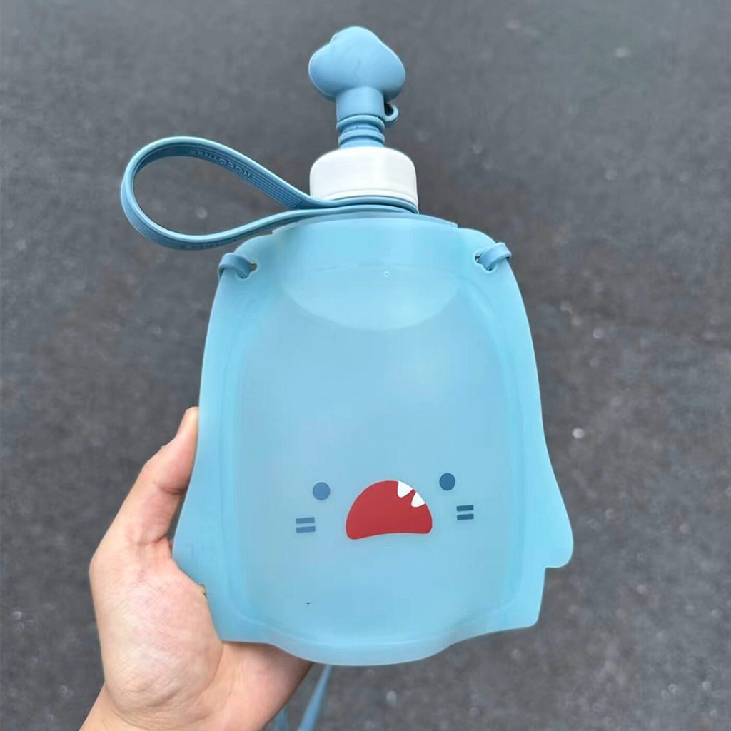 Garrafa de água crianças grau alimentício bebê Silicone saco de água dobrável leve passeio saco de água potável Fitness 
