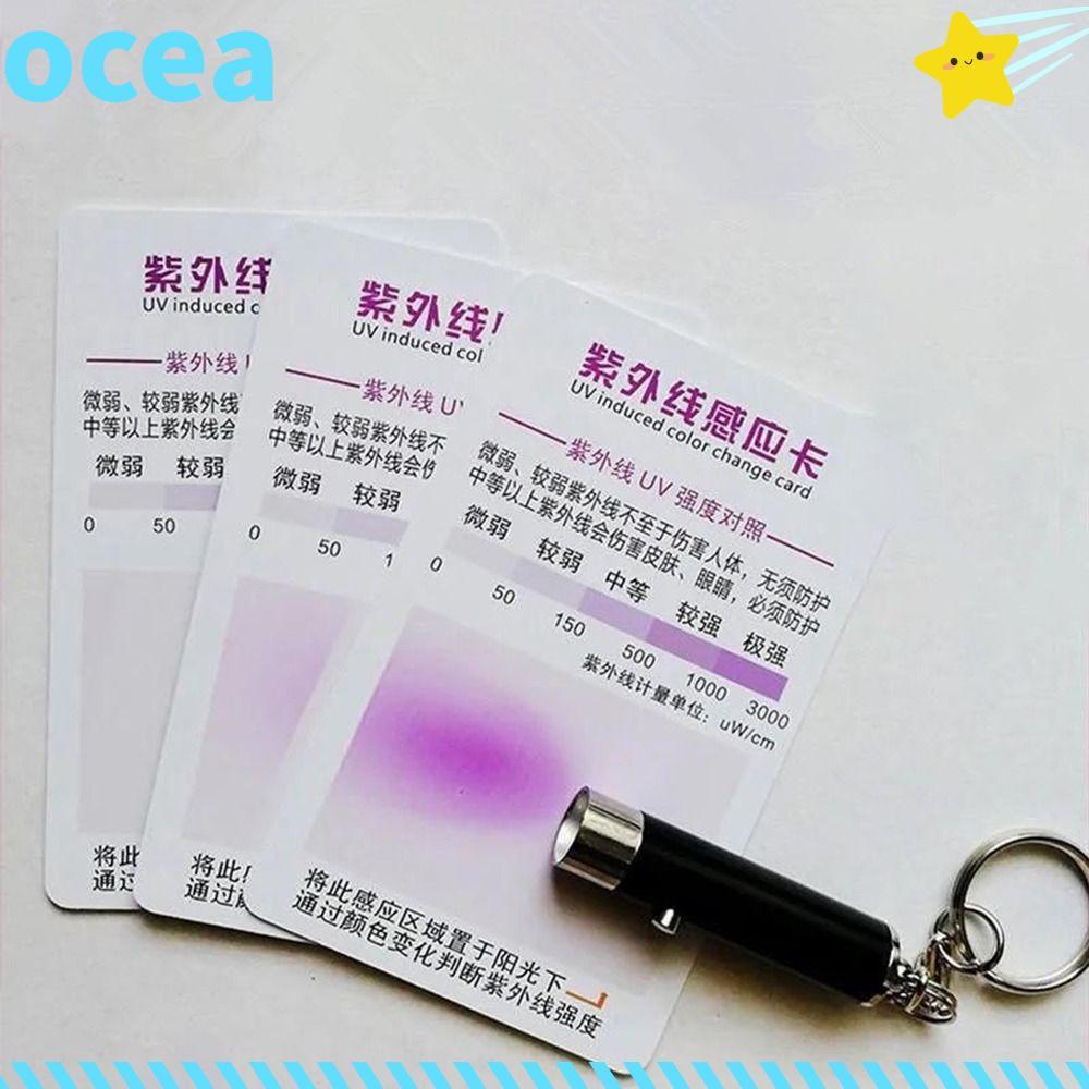 OCEA 1/5/10PCS Cartão De Proteção Solar , Sensor UV De PVC , Papel De Teste Reutilizável E Fácil De Transportar