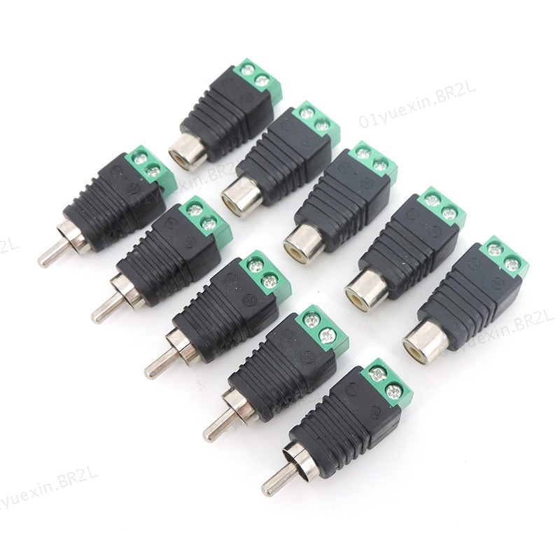 Áudio E Vídeo RCA Macho Plug & Fêmea Jack Parafuso Terminal Conector Bloco Adaptador AV Para CCTV Câmera Alto-Falante Fi