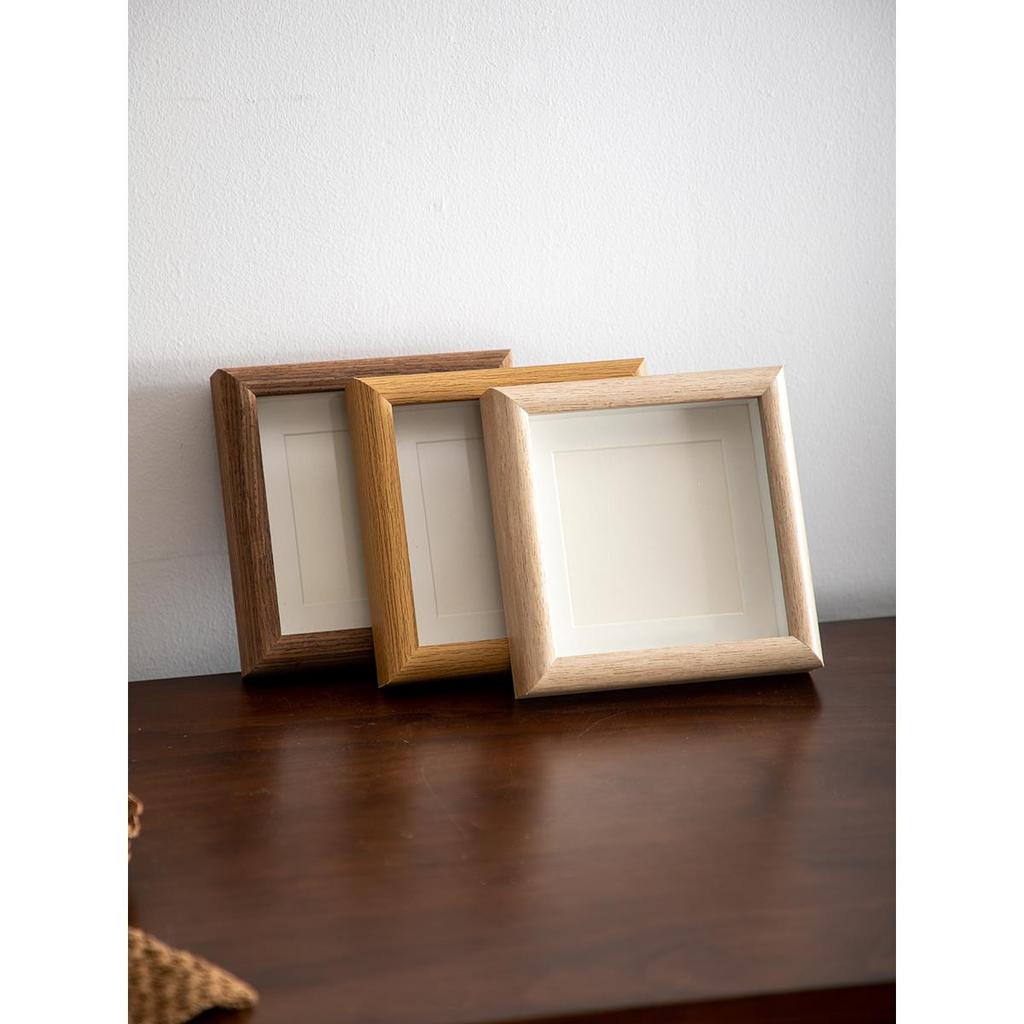 Moldura de foto moldura vazia mesa oca moldura quadrada Mini óleo Pastel diy argila de madeira 10*10 moldura de exibição